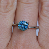 1.42CT ROUND PRECISION CUT MONTANA SAPPHIRE, OCEAN BLUE TEAL, 6.7X4.36MM