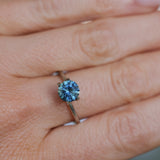 1.42CT ROUND PRECISION CUT MONTANA SAPPHIRE, OCEAN BLUE TEAL, 6.7X4.36MM