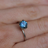 1.42CT ROUND PRECISION CUT MONTANA SAPPHIRE, OCEAN BLUE TEAL, 6.7X4.36MM