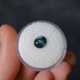 2.09CT OVAL MADAGASCAR SAPPHIRE, DEEP PARTI TEAL AND GREEN, UNTREATED, 7.7X6.6X4.9MM