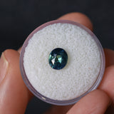 2.09CT OVAL MADAGASCAR SAPPHIRE, DEEP PARTI TEAL AND GREEN, UNTREATED, 7.7X6.6X4.9MM