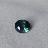 2.09CT OVAL MADAGASCAR SAPPHIRE, DEEP PARTI TEAL AND GREEN, UNTREATED, 7.7X6.6X4.9MM