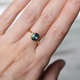 2.09CT OVAL MADAGASCAR SAPPHIRE, DEEP PARTI TEAL AND GREEN, UNTREATED, 7.7X6.6X4.9MM