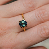 2.09CT OVAL MADAGASCAR SAPPHIRE, DEEP PARTI TEAL AND GREEN, UNTREATED, 7.7X6.6X4.9MM