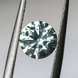 1.22CT ROUND MONTANA SAPPHIRE, WHITE GREY, UNTREATED, 6.48X3.94MM