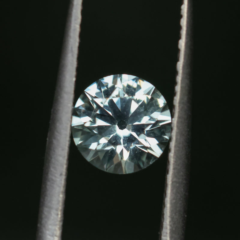 1.22CT ROUND MONTANA SAPPHIRE, WHITE GREY, UNTREATED, 6.48X3.94MM