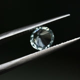 1.22CT ROUND MONTANA SAPPHIRE, WHITE GREY, UNTREATED, 6.48X3.94MM