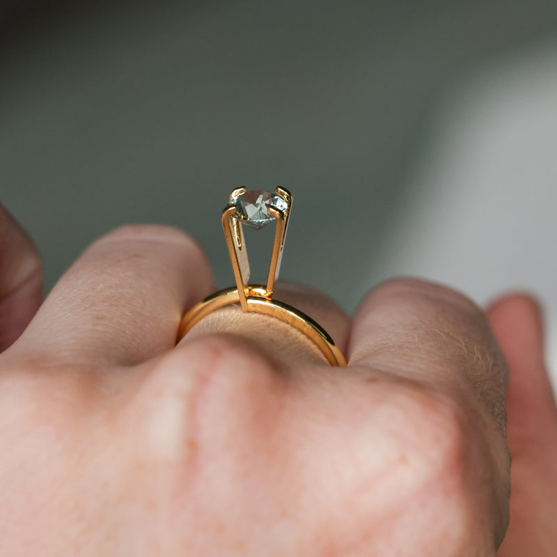 1.22CT ROUND MONTANA SAPPHIRE, WHITE GREY, UNTREATED, 6.48X3.94MM