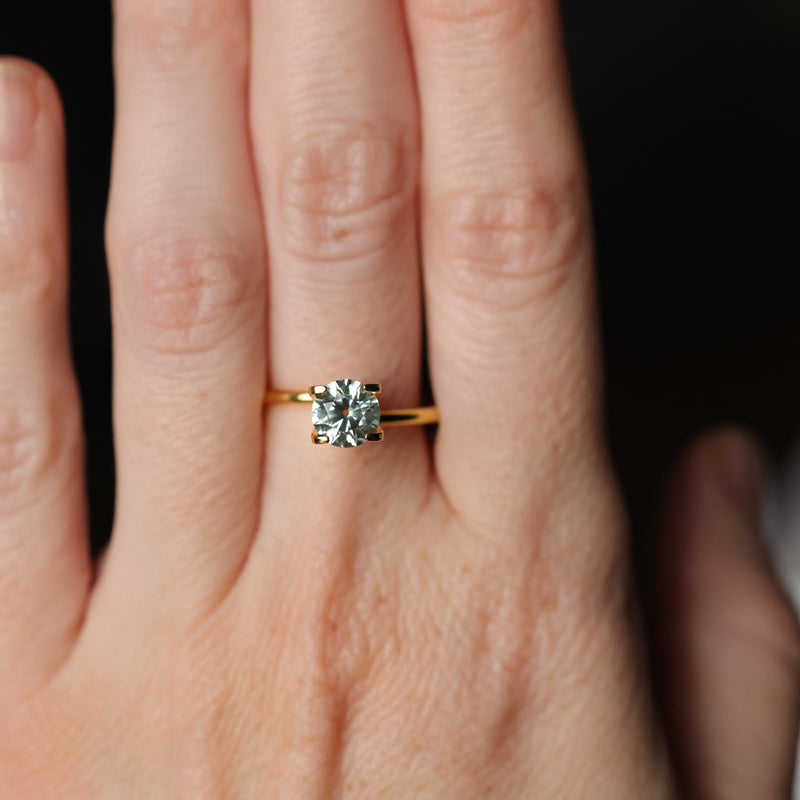 1.22CT ROUND MONTANA SAPPHIRE, WHITE GREY, UNTREATED, 6.48X3.94MM