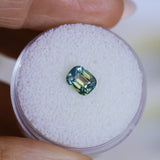 1.28CT ELONGATED CUSHION MADAGASCAR SAPPHIRE, PARTI TEAL AND YELLOW, UNTREATED, 6.4X5.04X4.1MM