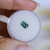 1.28CT ELONGATED CUSHION MADAGASCAR SAPPHIRE, PARTI TEAL AND YELLOW, UNTREATED, 6.4X5.04X4.1MM