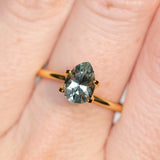 1.23CT PEAR BRILLIANT MONTANA SAPPHIRE, LIGHT BLUE GREY, UNTREATED, 8.09X5.69X3.99MM