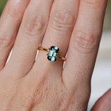 1.71CT MADAGASCAR RADIANT CUT SAPPHIRE, DEEP TEAL PARTI, UNTREATED, 8.3X5.3X3.9MM