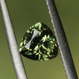 1.10CT AUSTRALIAN TRILLION SAPPHIRE, OLIVE GREEN, UNTREATED, 6MM