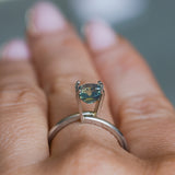 1.28CT ELONGATED CUSHION MADAGASCAR SAPPHIRE, PARTI TEAL AND YELLOW, UNTREATED, 6.4X5.04X4.1MM