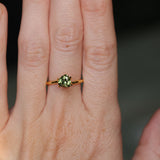 1.10CT AUSTRALIAN TRILLION SAPPHIRE, OLIVE GREEN, UNTREATED, 6MM