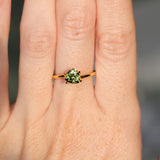 1.10CT AUSTRALIAN TRILLION SAPPHIRE, OLIVE GREEN, UNTREATED, 6MM