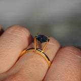 1.25CT ROUND BRILLIANT MONTANA SAPPHIRE, VIBRANT ROYAL BLUE TEAL, 6.46X4.19MM