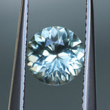 1.23CT ROUND MONTANA SAPPHIRE, PLATINUM SILVERY BLUE GREY, 6.8MM