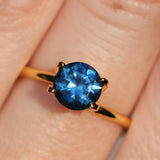 1.25CT ROUND BRILLIANT MONTANA SAPPHIRE, VIBRANT ROYAL BLUE TEAL, 6.46X4.19MM
