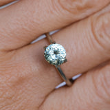 1.23CT ROUND MONTANA SAPPHIRE, PLATINUM SILVERY BLUE GREY, 6.8MM