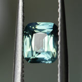 1.24CT MADAGASCAR ELONGATED CUSHION CUT SAPPHIRE, MEDIUM PARTI TEAL, UNTREATED, 6.27X5.51X3.44MM