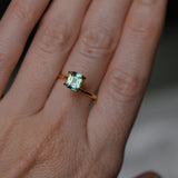 1.24CT MADAGASCAR ELONGATED CUSHION CUT SAPPHIRE, MEDIUM PARTI TEAL, UNTREATED, 6.27X5.51X3.44MM