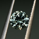 0.97CT ROUND MONTANA SAPPHIRE, TEAL BLUE GREENISH GREY, 5.92X3.57MM