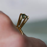 0.97CT ROUND MONTANA SAPPHIRE, TEAL BLUE GREENISH GREY, 5.92X3.57MM