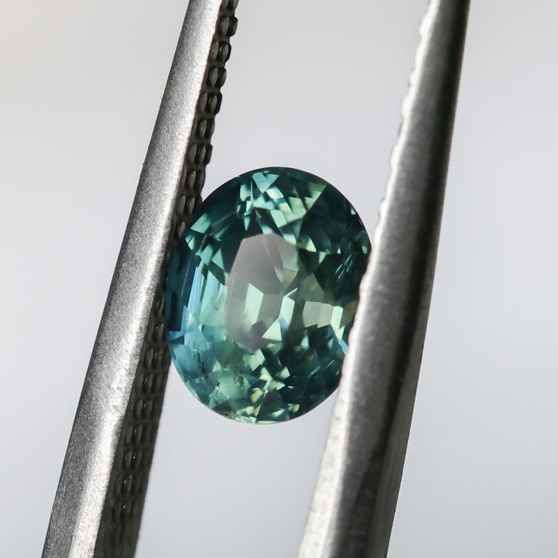 1.62CT OVAL MADAGASCAR SAPPHIRE, MEDIUM TEAL WITH GREEN, UNTREATED, 6.97X5.68X5.09MM