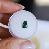 1.51CT PEAR MADAGASCAR SAPPHIRE, PARTI BLUE GREY, 8.06X5.5X4.6MM