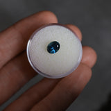 1.39CT OVAL BRILLIANT MONTANA SAPPHIRE, ROYAL BLUE TEAL, 7.38X6X4.48MM