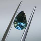 1.51CT PEAR MADAGASCAR SAPPHIRE, PARTI BLUE GREY, 8.06X5.5X4.6MM