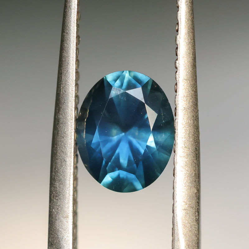 1.39CT OVAL BRILLIANT MONTANA SAPPHIRE, ROYAL BLUE TEAL, 7.38X6X4.48MM