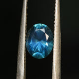1.39CT OVAL BRILLIANT MONTANA SAPPHIRE, ROYAL BLUE TEAL, 7.38X6X4.48MM
