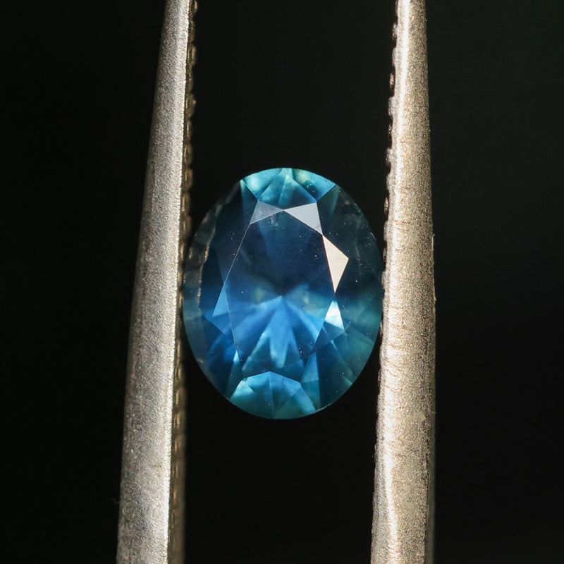 1.39CT OVAL BRILLIANT MONTANA SAPPHIRE, ROYAL BLUE TEAL, 7.38X6X4.48MM