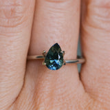 1.51CT PEAR MADAGASCAR SAPPHIRE, PARTI BLUE GREY, 8.06X5.5X4.6MM