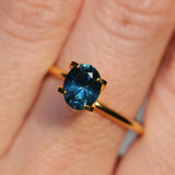 1.39CT OVAL BRILLIANT MONTANA SAPPHIRE, ROYAL BLUE TEAL, 7.38X6X4.48MM