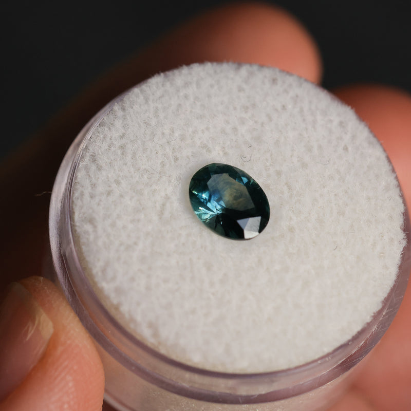 1.13CT OVAL BRILLIANT MONTANA SAPPHIRE, DEEP TEAL, 7.34X5.79X3.66MM