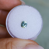 0.66CT PRECISION CUT OVAL/CUSHION MONTANA SAPPHIRE, PARTI YELLOW BLUE, 5.5X4.6X3.4MM