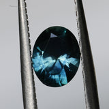 1.13CT OVAL BRILLIANT MONTANA SAPPHIRE, DEEP TEAL, 7.34X5.79X3.66MM