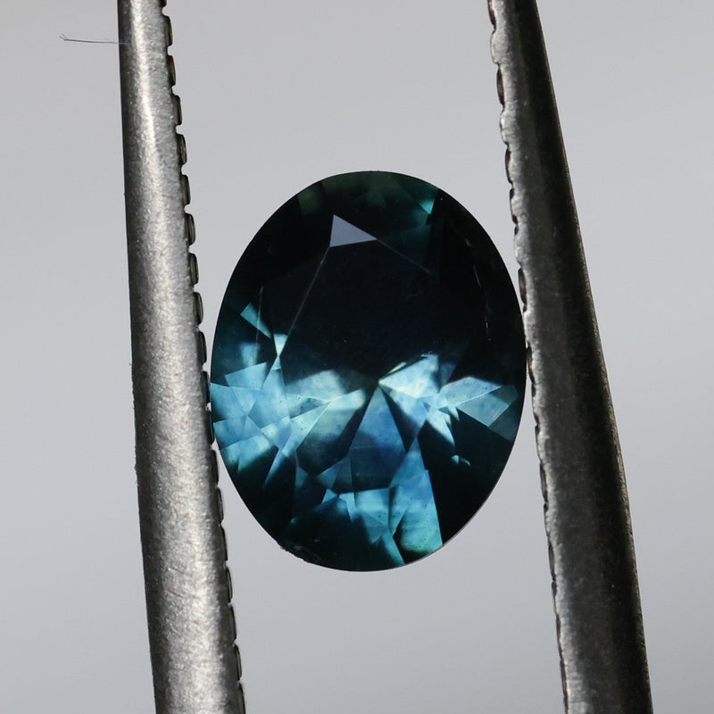1.13CT OVAL BRILLIANT MONTANA SAPPHIRE, DEEP TEAL, 7.34X5.79X3.66MM
