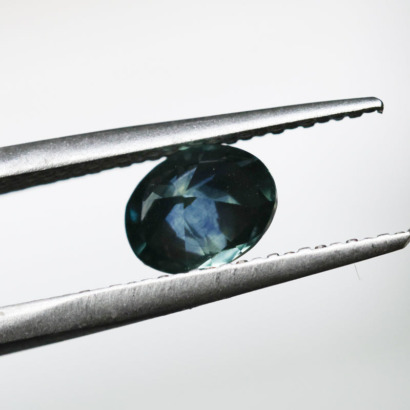 1.13CT OVAL BRILLIANT MONTANA SAPPHIRE, DEEP TEAL, 7.34X5.79X3.66MM