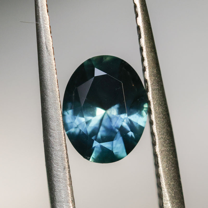 1.13CT OVAL BRILLIANT MONTANA SAPPHIRE, DEEP TEAL, 7.34X5.79X3.66MM