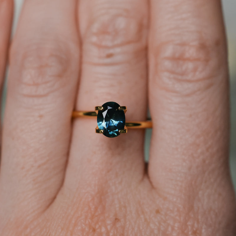 1.13CT OVAL BRILLIANT MONTANA SAPPHIRE, DEEP TEAL, 7.34X5.79X3.66MM