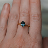 1.13CT OVAL BRILLIANT MONTANA SAPPHIRE, DEEP TEAL, 7.34X5.79X3.66MM