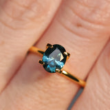 1.13CT OVAL BRILLIANT MONTANA SAPPHIRE, DEEP TEAL, 7.34X5.79X3.66MM