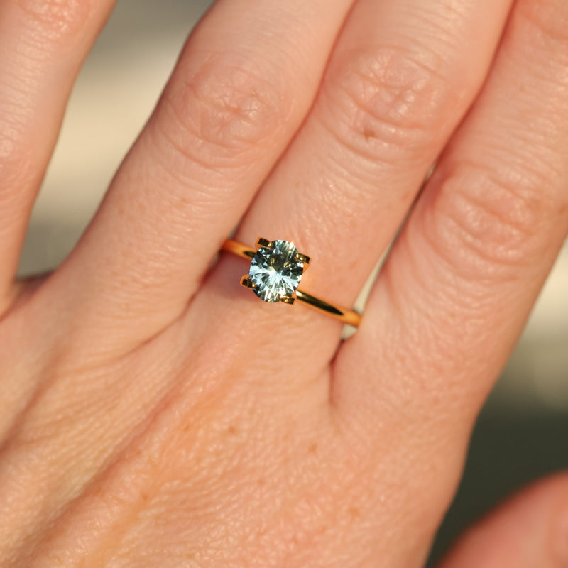 0.98CT OVAL PRECISION BRILLIANT MONTANA SAPPHIRE, AQUA TEAL BLUE GREEN, UNTREATED, 6.8X5.58X3.60MM