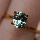 0.98CT OVAL PRECISION BRILLIANT MONTANA SAPPHIRE, AQUA TEAL BLUE GREEN, UNTREATED, 6.8X5.58X3.60MM