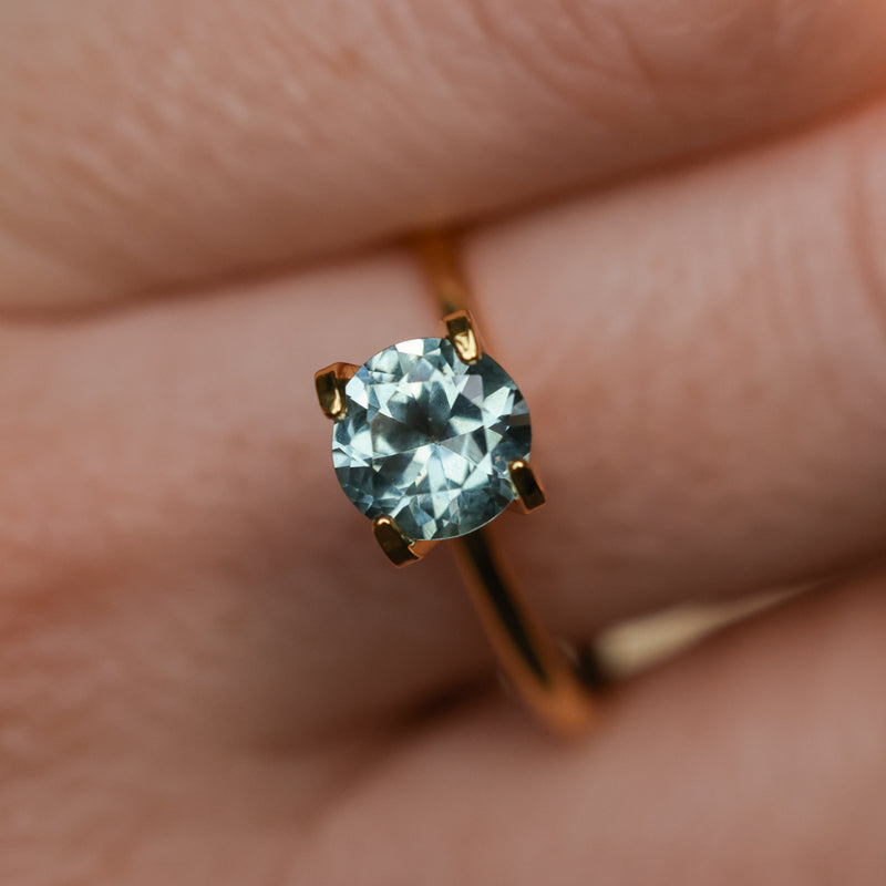 1.26CT ROUND MONTANA SAPPHIRE, COLOR SHIFTING BLUE TO GREY, UNTREATED, 6.5X4MM